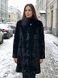 Черная норковая шуба поперечка фото №2